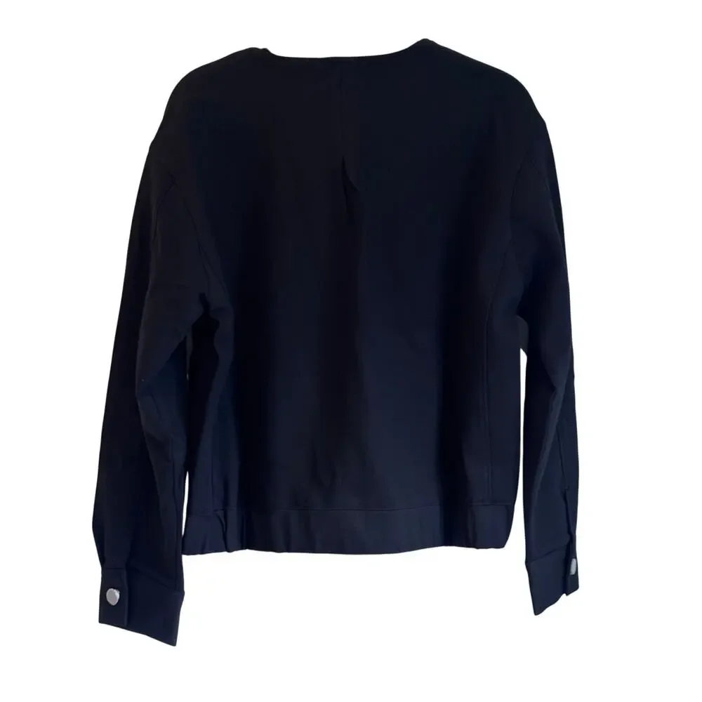 Spanx Women's Ponte Bomber Jacket Long Sleeve Classic Black Size XL NWT